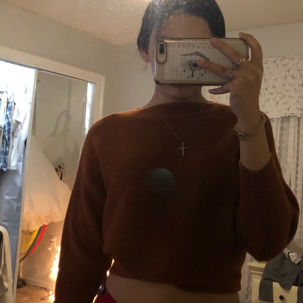 super soft brown ribbed sweater